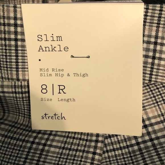 A New Day / NWT/ Plaid Mid-Rise / Slim Ankle / 8-R - Picture 9 of 11
